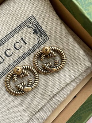 Сережки гвоздики Gucci, бронзовий колір VSJ_48041 фото