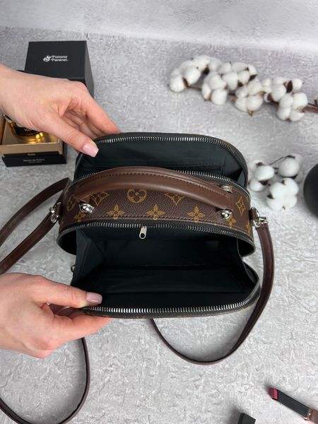 Коричневая сумка LOUIS VUITTON, серебристая фурнитура RBD_819 фото