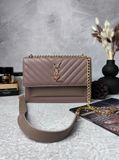 Сумка капучино Saint Laurent (YSL cappuccino) стеганая диагональ, фурнитура под золото RBD_880 фото