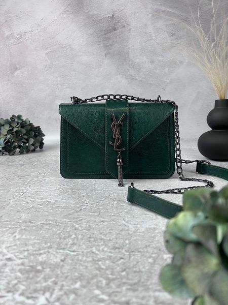 Изумрудная сумка Saint Laurent (YSL emerald), черная фурнитура RBD_882/1 фото