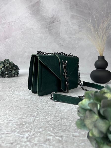 Изумрудная сумка Saint Laurent (YSL emerald), черная фурнитура RBD_882/1 фото