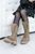 Демісезонні черевики МІЛІТАРІ з натуральної замші на байці, висота до тракторної товстої підошви 24 см, на шнурівці та блискавці, Темний беж ВМ_MIL24 фото