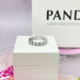 Серебряное кольцо PANDORA Ряд сердец из циркония ОСJ_055-22920 фото