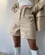 Костюм двійка з еко шкіри: подовжені шорти з високою посадкою і піджак на ґудзиках, Беж, 42/44 ASTI_1989 фото 3