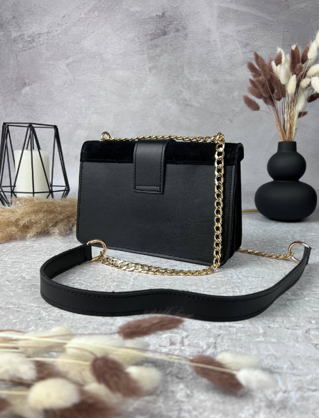 Черная сумка Saint Laurent (YSL black) с замшей RBD_20243 фото