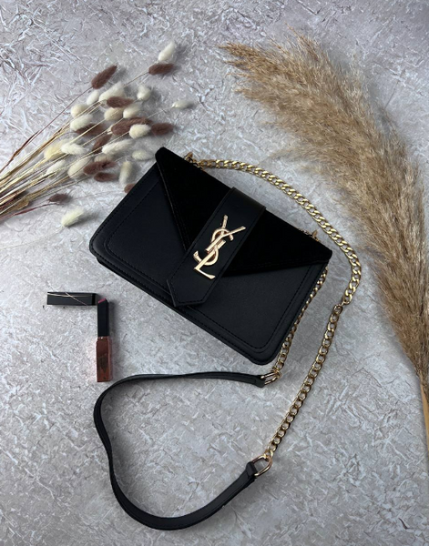 Чорна сумка Saint Laurent (YSL black) із замшею RBD_20243 фото