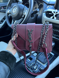 Бордовая сумка Saint Laurent (YSL burgundy), темная фурнитура RBD_20251 фото